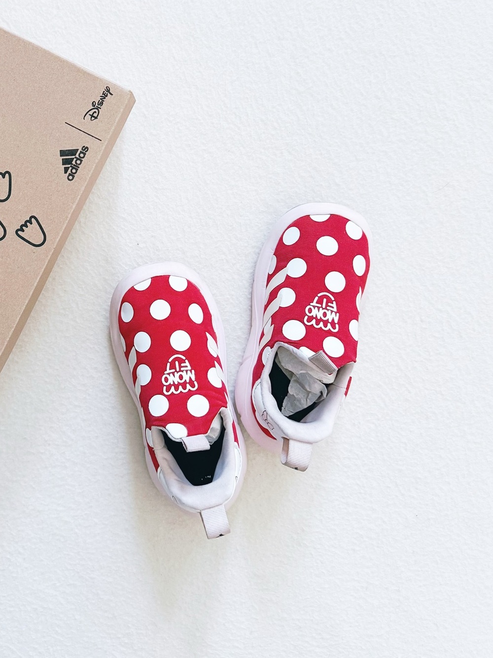 Adidas x Disney Monofit TR Red Minnie Mouse Polka Dot Slip On Sneakers Shoes 9K